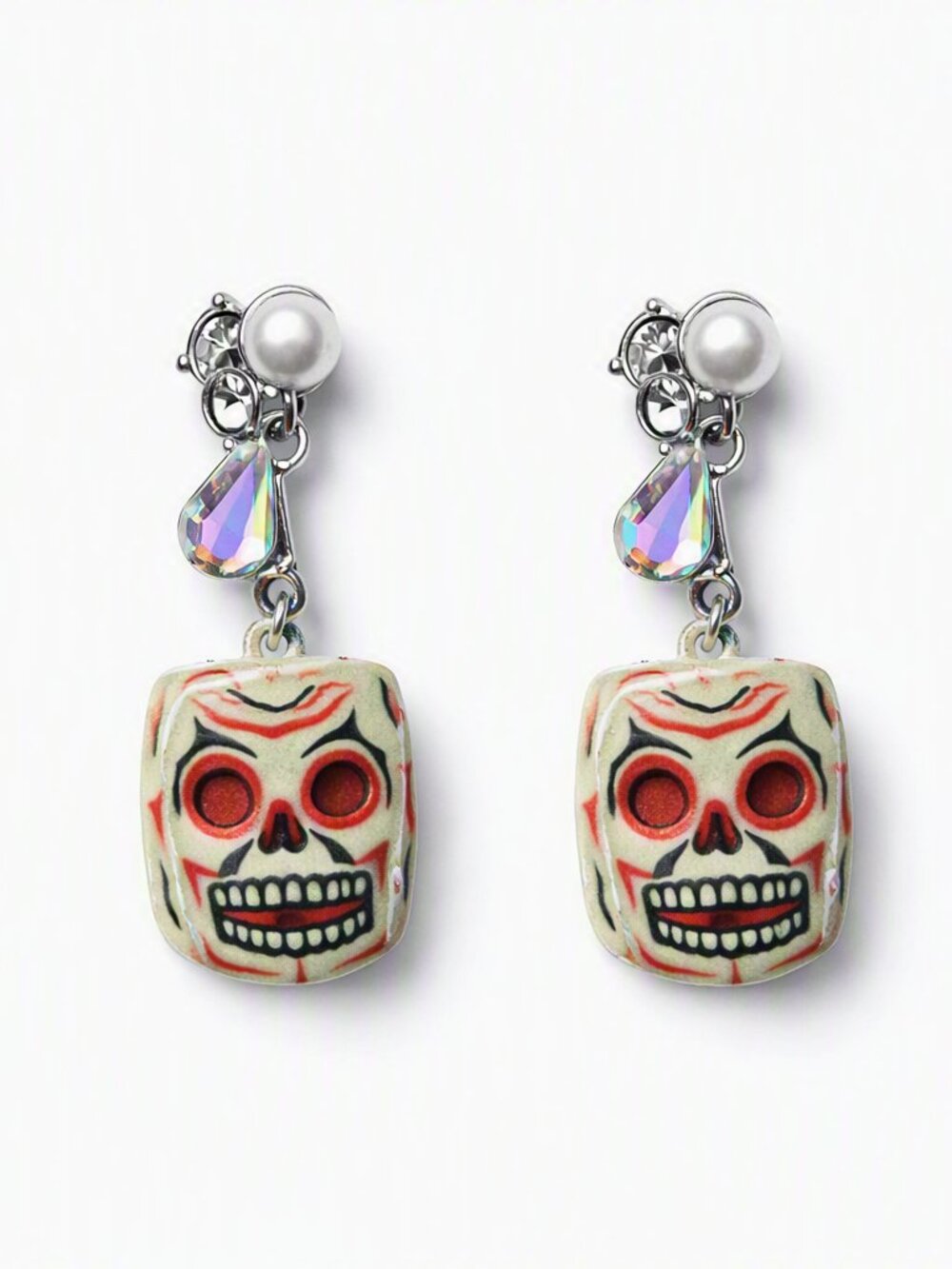 Betsey Johnson Glow‑in‑the‑Dark Skull Earrings – Halloween Statement Jewelry